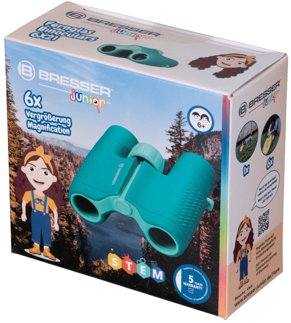 Бинокль детский Bresser Junior 6x21, зеленый