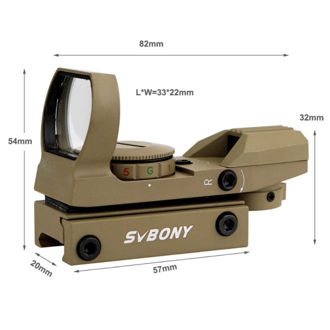 Прицел SVBONY с красной точкой 1х, крепление 20 мм Прицел SVBONY с красной точкой 1х, крепление 20 мм