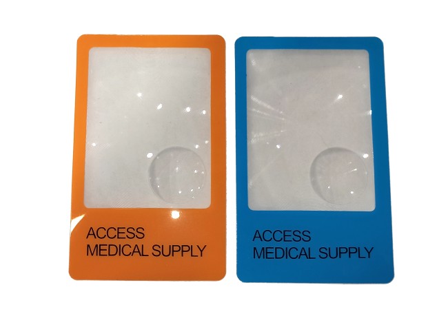 Лупа карманная линза Френеля гибкая 3х/6х (85х54 мм кредитка вертикальная) бифокальная для чтения