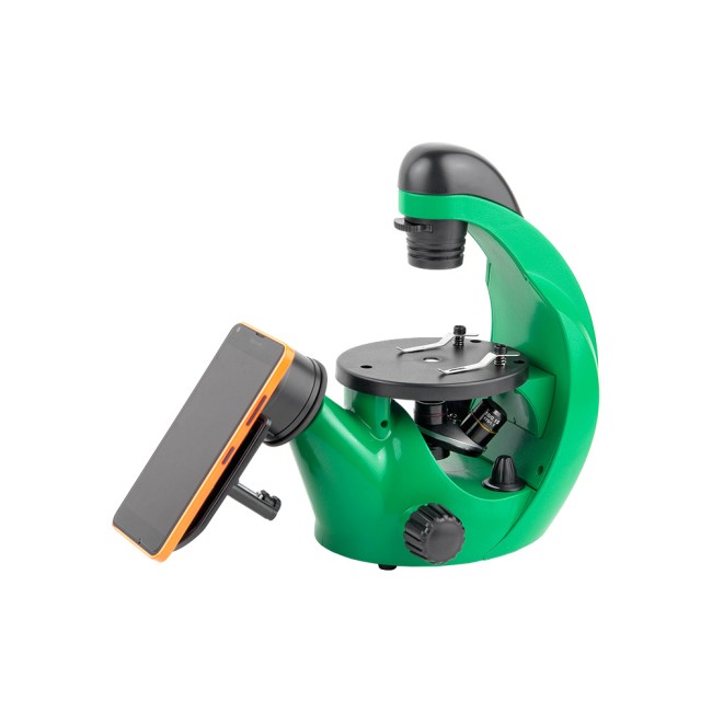 Микроскоп школьный Микромед Эврика 40х-320х инвертированный (лайм)