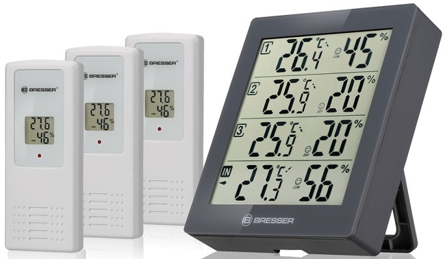 Метеостанция Bresser Temeo Hygro Quadro, серая Метеостанция Bresser Temeo Hygro Quadro, серая