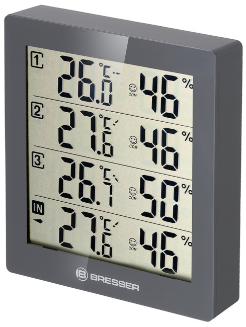Метеостанция Bresser Temeo Hygro Quadro, серая Метеостанция Bresser Temeo Hygro Quadro, серая