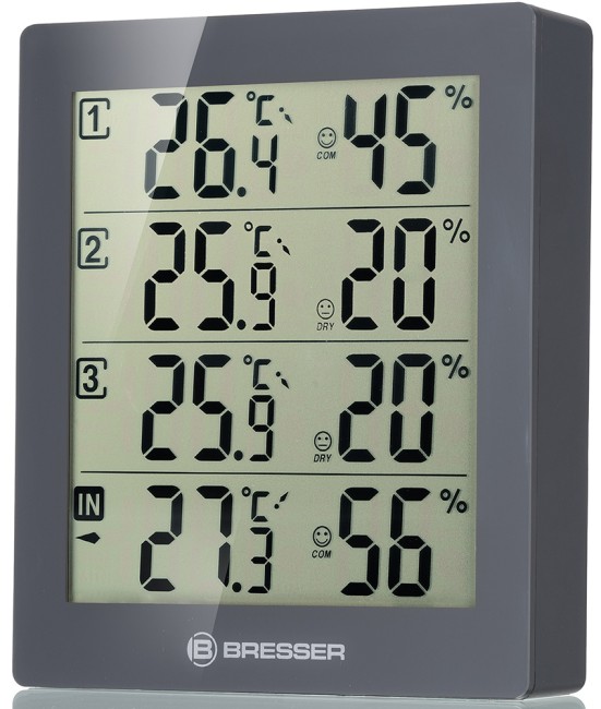 Метеостанция Bresser Temeo Hygro Quadro, серая Метеостанция Bresser Temeo Hygro Quadro, серая