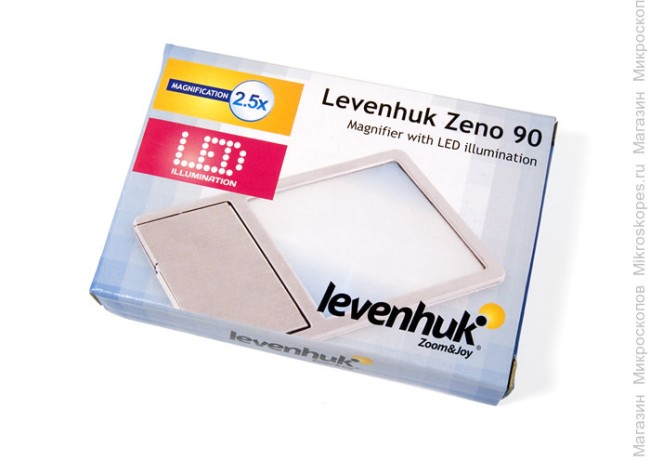 Линза Френеля Levenhuk Zeno 90, 2,5x, 48x45 мм, 1 LED, металл
