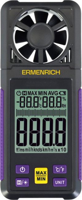 Цифровой анемометр Ermenrich Seek DN10, фиолетовый