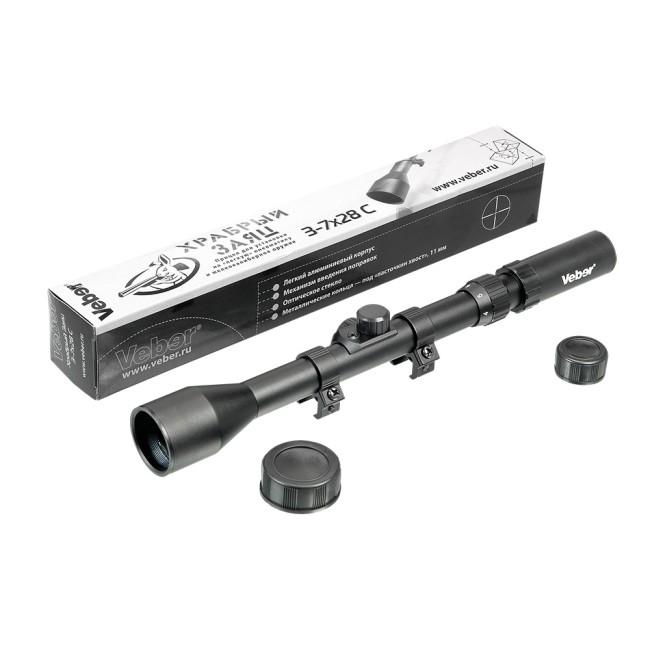 Прицел для пневматики Veber Храбрый Заяц 3-7x28 C Прицел для пневматики Veber Храбрый Заяц 3-7x28 C