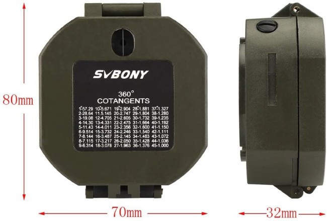 Компас SVBONY M2 зеленый Компас SVBONY M2 зеленый