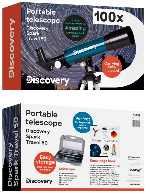 Телескоп Discovery Spark Travel 50 с книгой Телескоп Discovery Spark Travel 50 с книгой