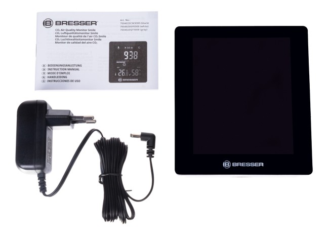 Гигрометр Bresser Air Quality Smile с датчиком CO2, черный Гигрометр Bresser Air Quality Smile с датчиком CO2, черный