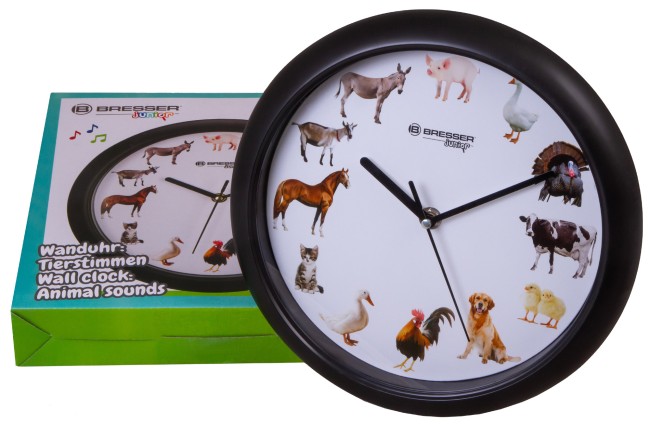 Часы настенные Bresser Junior, 25 см, с животными Часы настенные Bresser Junior, 25 см, с животными