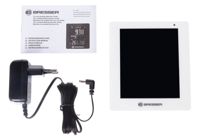 Гигрометр Bresser Air Quality Smile с датчиком CO2, белый Гигрометр Bresser Air Quality Smile с датчиком CO2, белый