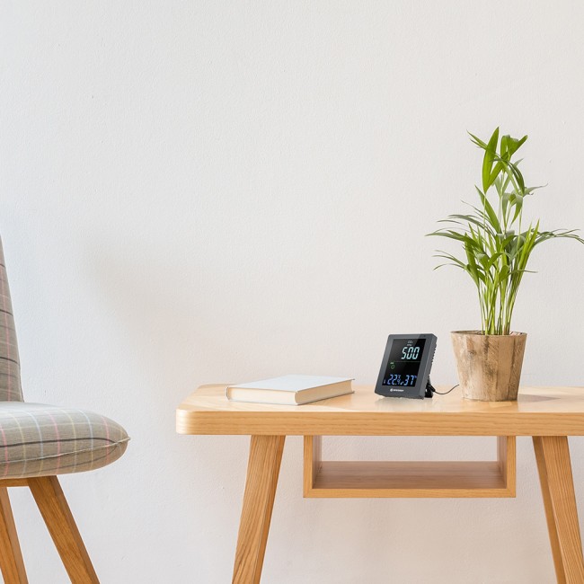 Гигрометр Bresser Air Quality Smile с датчиком CO2, серый