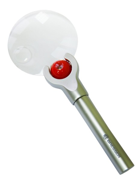 Лупа Bresser 2,5x/4x, 88 мм, LED, металл