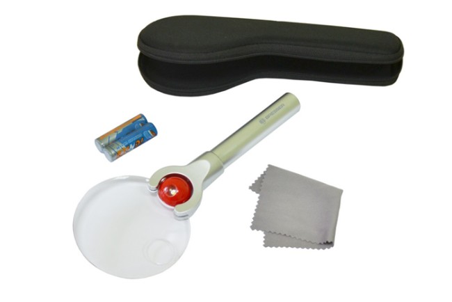 Лупа Bresser 2,5x/4x, 88 мм, LED, металл