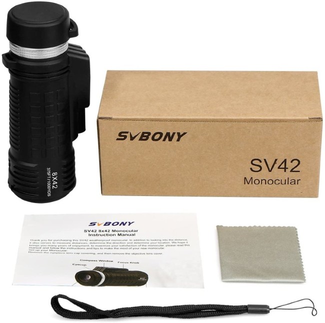 Монокуляр SVBONY 8x42 с дальномером и компасом (SV42) Монокуляр SVBONY 8x42 с дальномером и компасом (SV42)