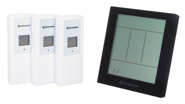 Метеостанция Bresser Temeo Hygro Quadro Prestige с тремя датчиками, черная Метеостанция Bresser Temeo Hygro Quadro Prestige с тремя датчиками, черная