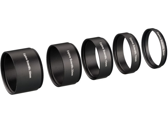 Набор удлинительных колец Explore Scientific M48x0.75 (30,20,15,10,5 мм) Набор удлинительных колец Explore Scientific M48x0.75 (30,20,15,10,5 мм)