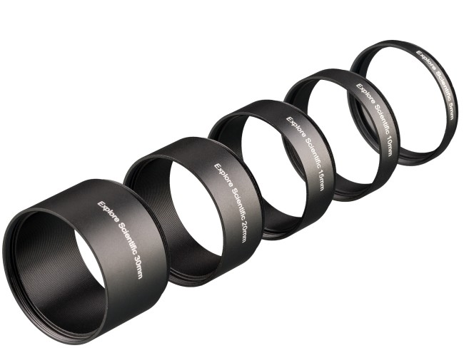 Набор удлинительных колец Explore Scientific M48x0.75 (30,20,15,10,5 мм) Набор удлинительных колец Explore Scientific M48x0.75 (30,20,15,10,5 мм)