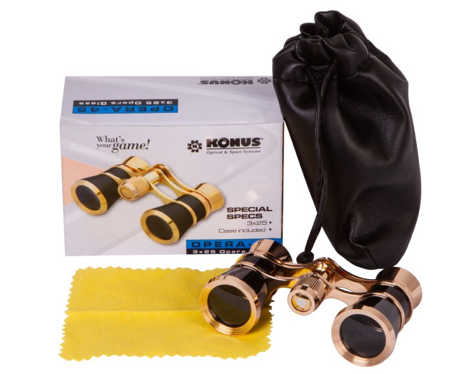 Театральный бинокль Konus 3x25 Black Театральный бинокль Konus 3x25 Black