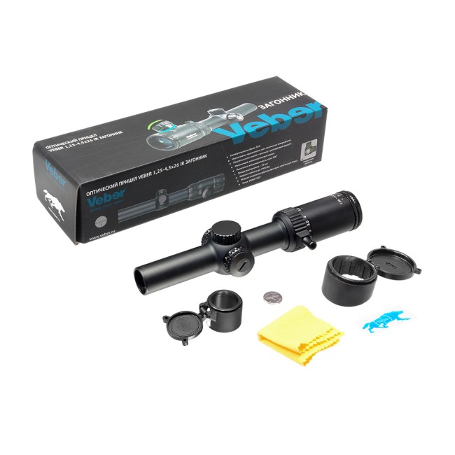 Прицел оптический Veber Wolf 1,25-4,5*26 IR DnD Загонник Прицел оптический Veber Wolf 1,25-4,5*26 IR DnD Загонник