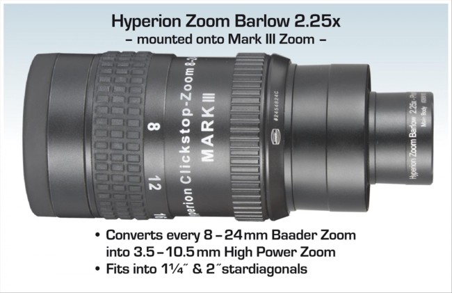 Линза Барлоу Baader Planetarium Hyperion Zoom 2,25х Линза Барлоу Baader Planetarium Hyperion Zoom 2,25х