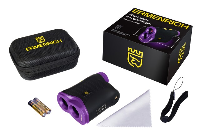 Лазерный строительный дальномер Ermenrich LR600, фиолетовый
