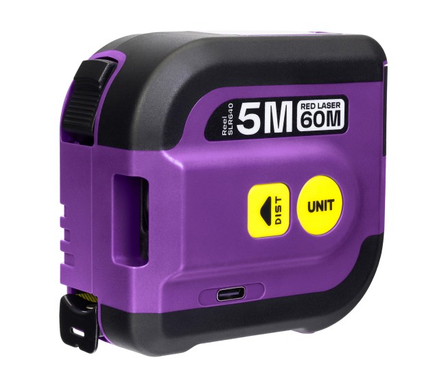 Рулетка с лазерным дальномером Ermenrich Reel SLR640, фиолетовый