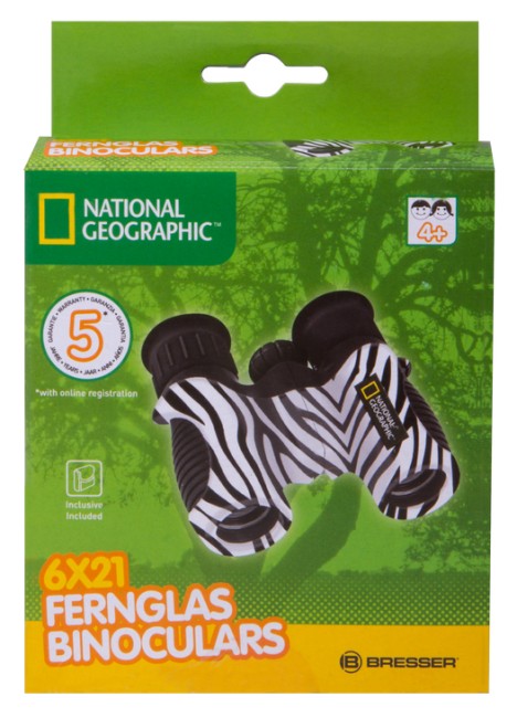 Бинокль детский Bresser National Geographic 6x21 «Зебра»
