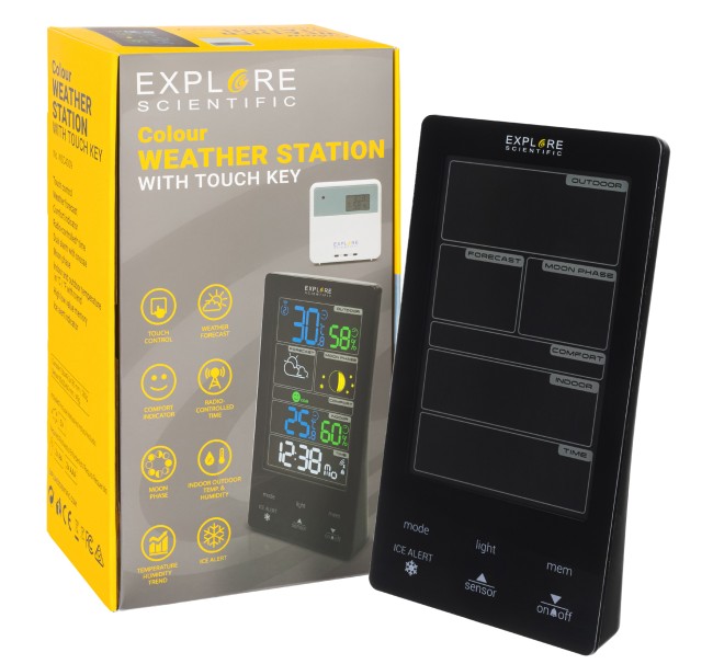 Метеостанция Explore Scientific Classic с цветным дисплеем, черная Метеостанция Explore Scientific Classic с цветным дисплеем, черная