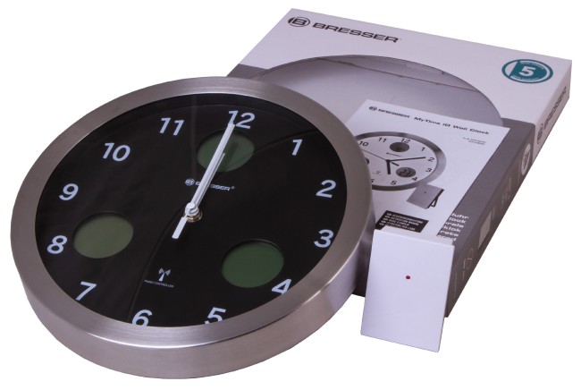 Метеостанция (настенные часы) Bresser MyTime io, 30 см, черная Метеостанция (настенные часы) Bresser MyTime io, 30 см, черная