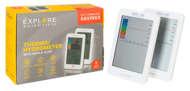 Гигрометр Explore Scientific Mould Alert, белый (2 шт.) Гигрометр Explore Scientific Mould Alert, белый (2 шт.)