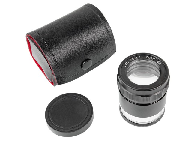 Лупа Veber 7175 измерительная с подсветкой (10х, 28мм) Лупа Veber 7175 измерительная с подсветкой (10х, 28мм)
