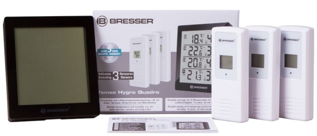 Метеостанция Bresser Temeo Hygro Quadro, черная