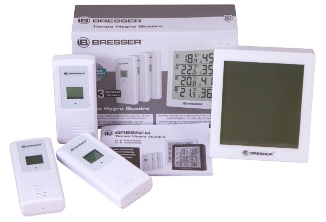 Метеостанция Bresser Temeo Hygro Quadro, белая