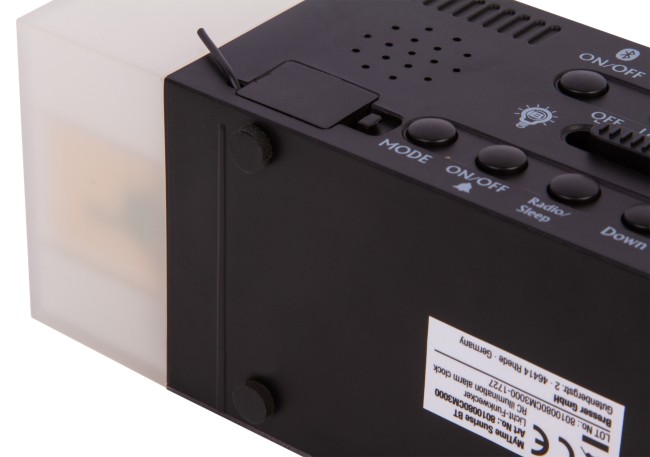 Радио с будильником и термометром Bresser MyTime Sunrise Bluetooth, черное