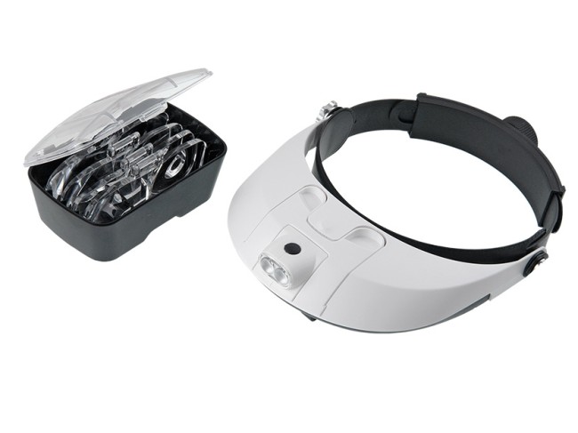 Лупа Veber 81001-G (лупа налобная с подсветкой) Лупа Veber 81001-G (лупа налобная с подсветкой)