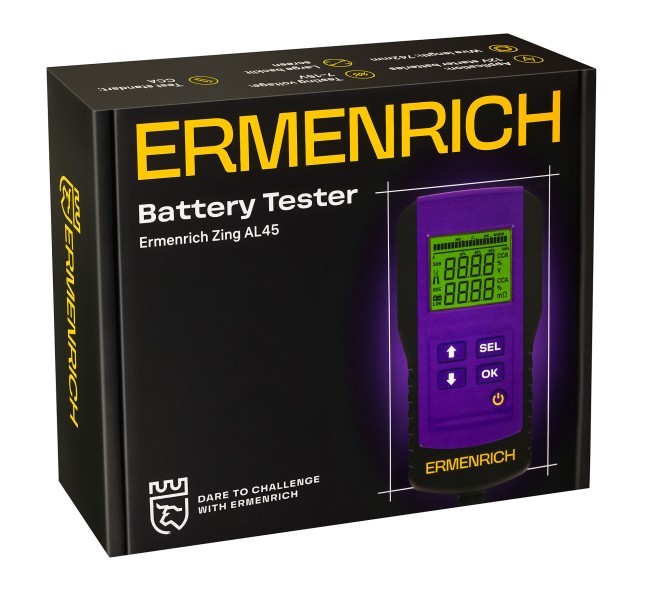 Тестер аккумуляторный Ermenrich Zing AL45, фиолетовый