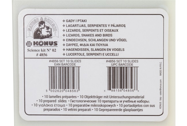Набор микропрепаратов Konus 10: «Ящерицы, змеи и птицы» Набор микропрепаратов Konus 10: «Ящерицы, змеи и птицы»