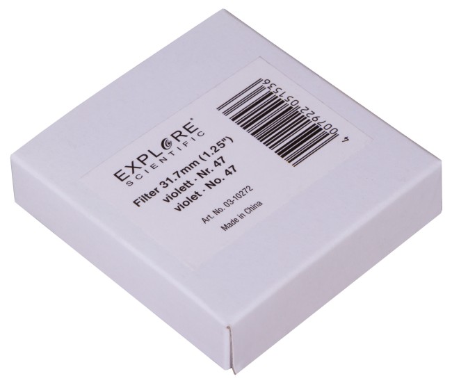 Светофильтр Explore Scientific фиолетовый №47, 1,25" Светофильтр Explore Scientific фиолетовый №47, 1,25"