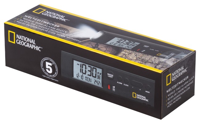 Часы Bresser National Geographic World Time с термометром и фонариком Часы Bresser National Geographic World Time с термометром и фонариком