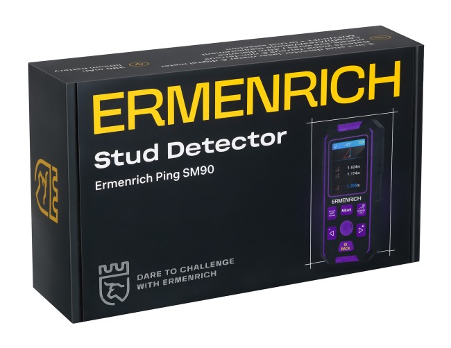 Детектор скрытой проводки Ermenrich Ping SM90, фиолетовый Детектор скрытой проводки Ermenrich Ping SM90, фиолетовый