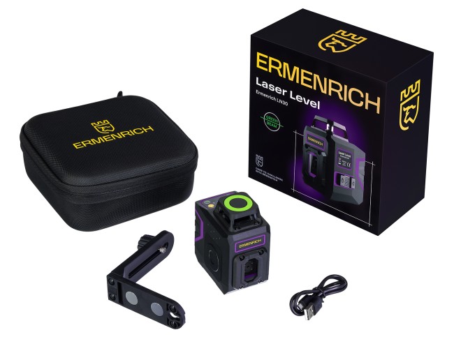 Лазерный уровень Ermenrich PLUS LN30, фиолетовый