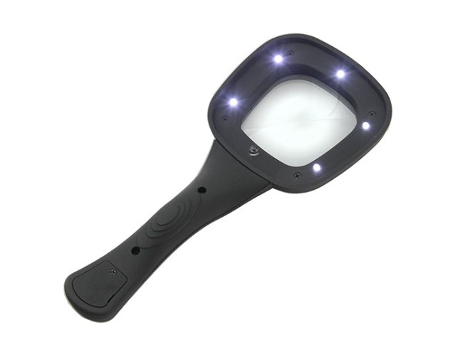 Лупа с ручкой и подсветкой Veber 600558, 3x, 52x52 мм Лупа с ручкой и подсветкой Veber 600558, 3x, 52x52 мм