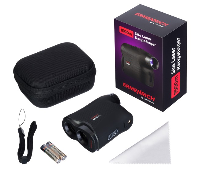 Лазерный строительный дальномер Ermenrich LR1500, фиолетовый Лазерный строительный дальномер Ermenrich LR1500, фиолетовый