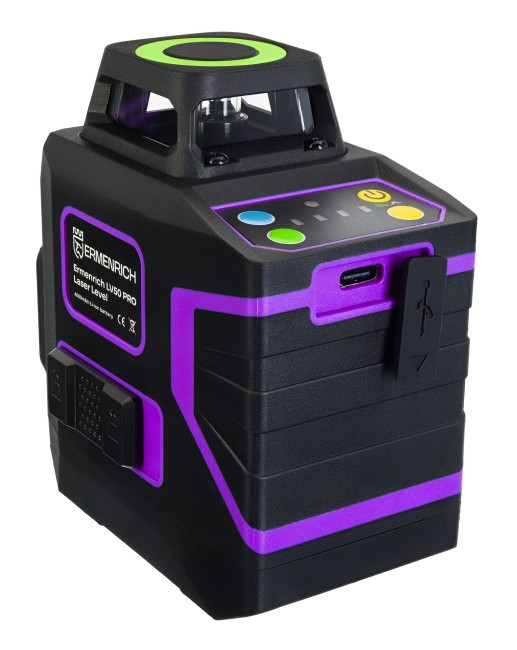 Лазерный уровень Ermenrich LV50 PRO, фиолетовый Лазерный уровень Ermenrich LV50 PRO, фиолетовый