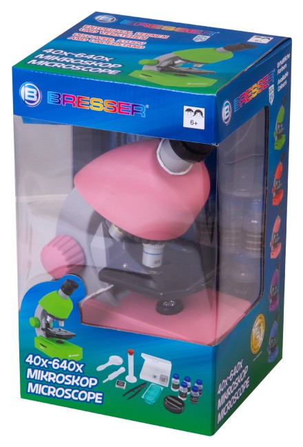 Микроскоп Bresser Junior 40–640x, розовый