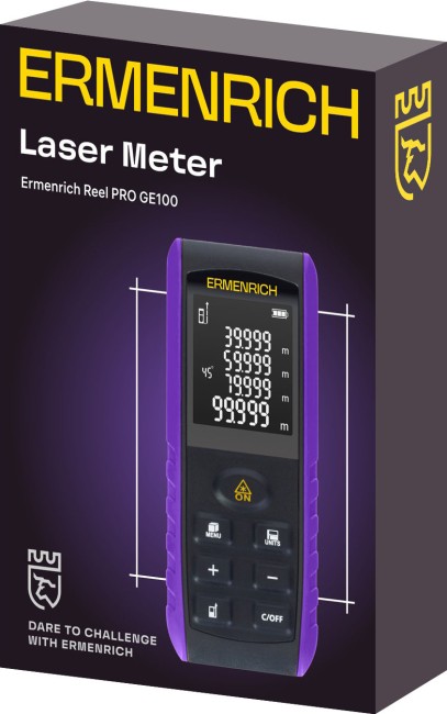 Лазерная рулетка Ermenrich Reel PRO GE100, фиолетовый