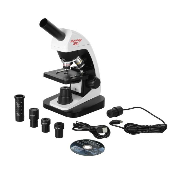 Микроскоп школьный Эврика 40х-1600х (вар. 3) с видеоокуляром Микроскоп школьный Эврика 40х-1600х (вар. 3) с видеоокуляром
