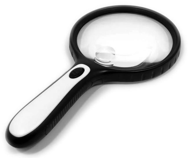 Лупа ручная круглая с подсветкой 10/30х-130мм (4 LED) Kromatech YT-130