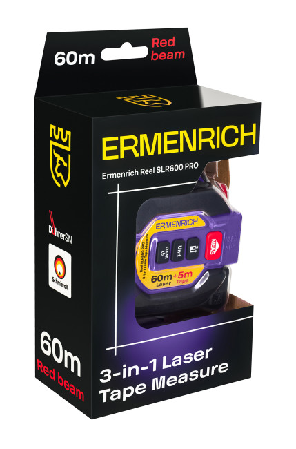 Рулетка с лазерным дальномером («3 в 1») Ermenrich Reel SLR600 PRO